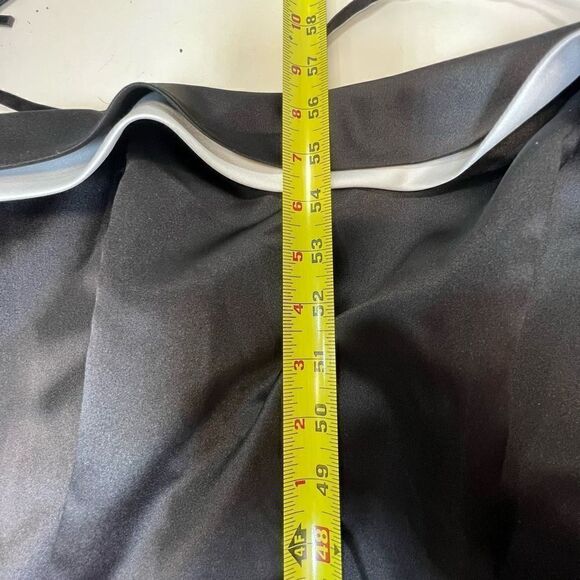 NWT DaVinci Size 14 Blk White Tuxedo Formal Spaghetti Prom Bridesmaid Dress Gown - Picture 5 of 8